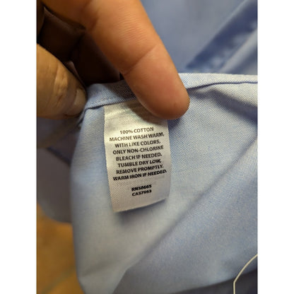 Nordstrom Mens Shop Light Blue Button Down Dress Cotton Shirt 14.5" 32-33 NEW