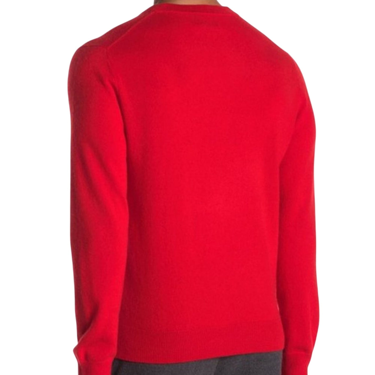 NWT Qi Cashmere Pullover Sweater Long Sleeves V-Neck Ribbed Trim Red X-Large