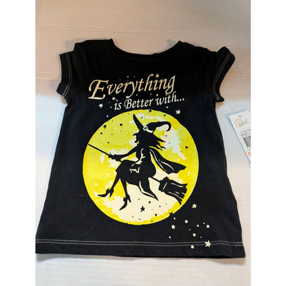 Peek Aren't You Curious Toddler Girls Halloween Witch Graphic T-Shirt 2T