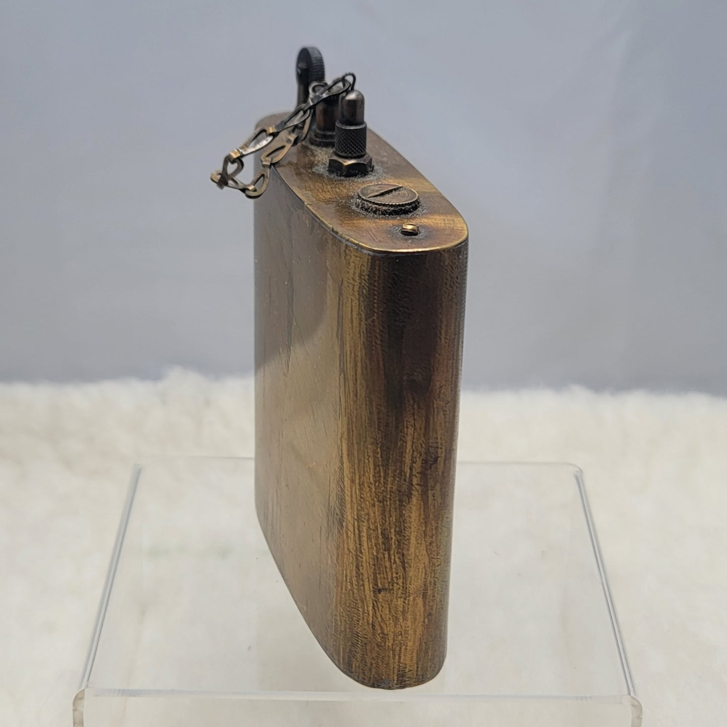 Vintage Antique Brass Oversize Flask Table Lighter Trench Art Military Steampunk