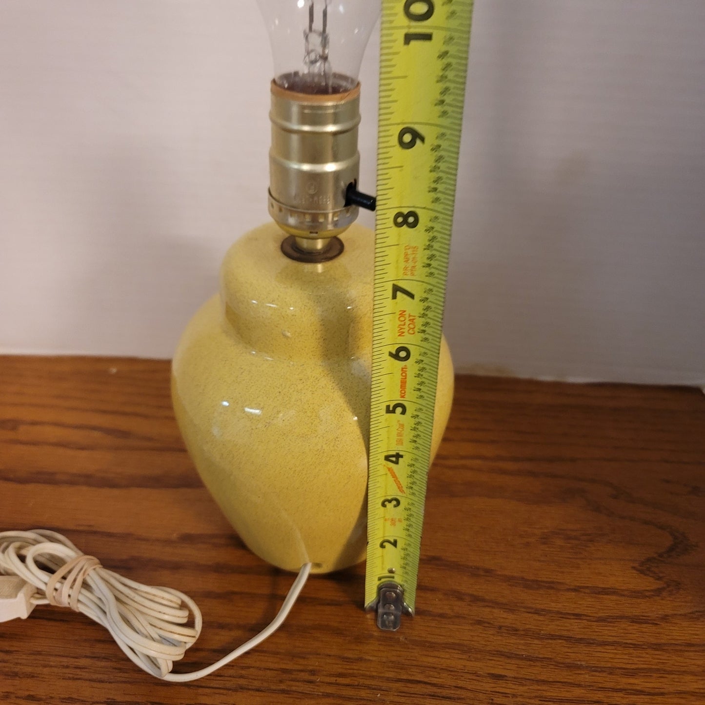 Vintage Yellow Ceramic Ginger Jar Table Lamp White Floral Petite PalmBeach