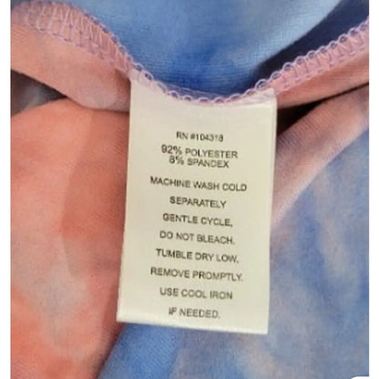 DEREK HEART tie dye short sleeve blue PINK PURPLE NEW teen large bare shoulder