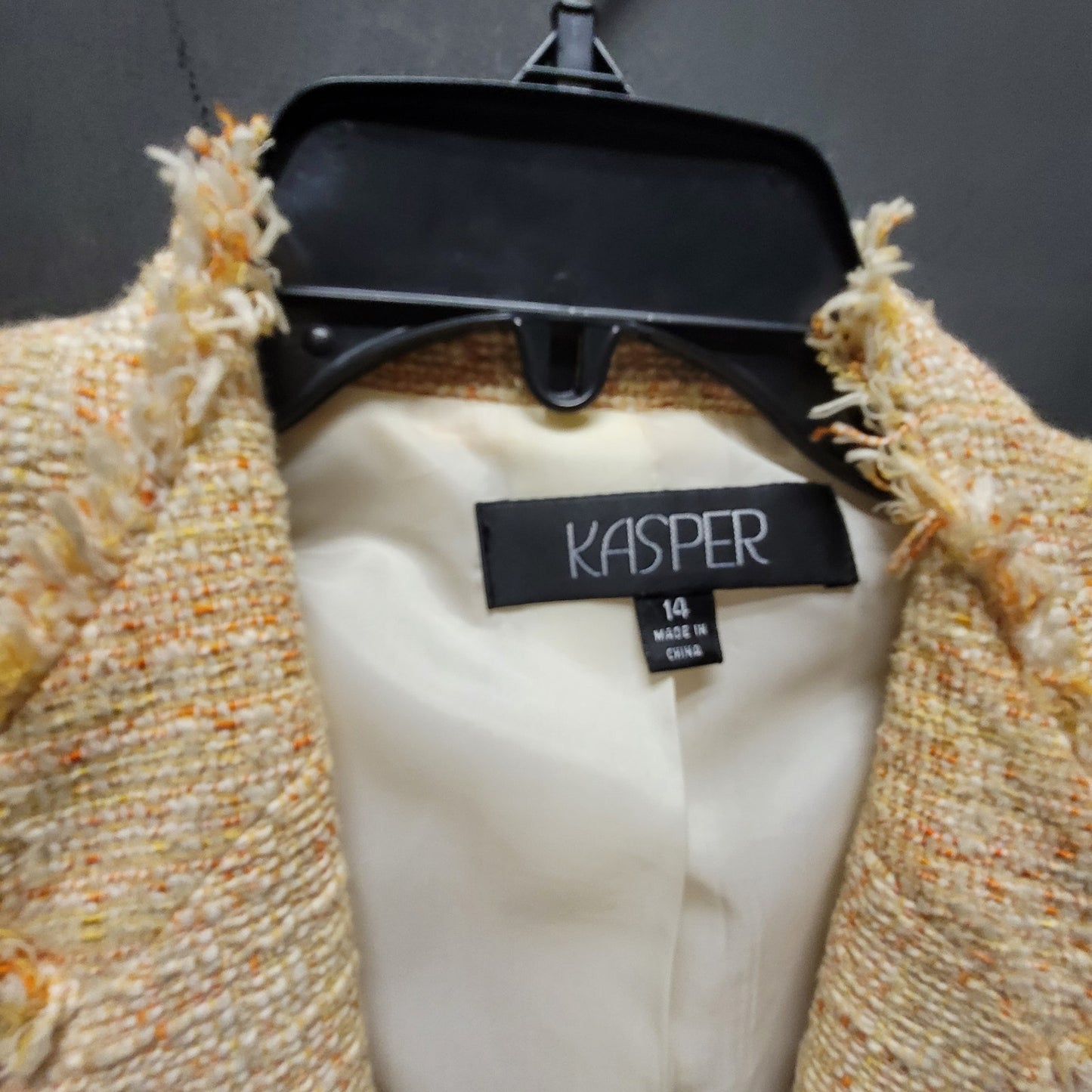 Kasper Vintage Tweed Bouclé Longline Trench Coat Blazer Size 14