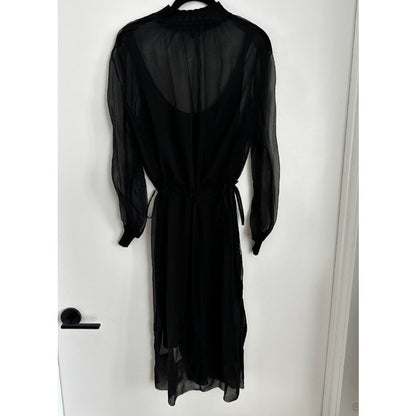 Rag & Bone Dinah Silk Shift Dress in Black Size SMALL 2pc Textured Tank Slip
