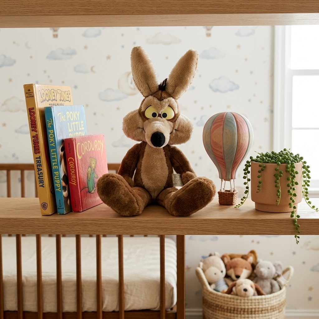 Vintage Mighty Star Wile E. Coyote Plush Warner Bros Looney Tunes Stuffed Animal