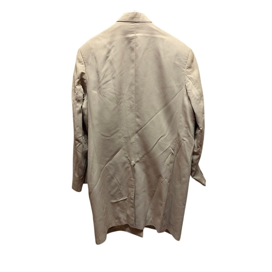 Custom Made Mandarin Collar Long Coat Tan Khaki Structured Minimalist Waistcoat