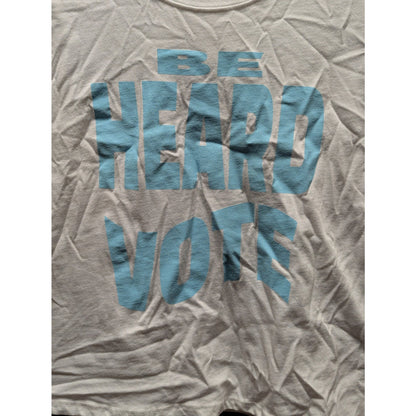 BP. Gray & Blue "Be Heard Vote" Graphic Print Short Sleeve T-Shirt Medium NWT