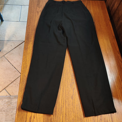 Nygard Black High Waisted Pleated Lined Pants Size 6 Petites Y2K Career Classic