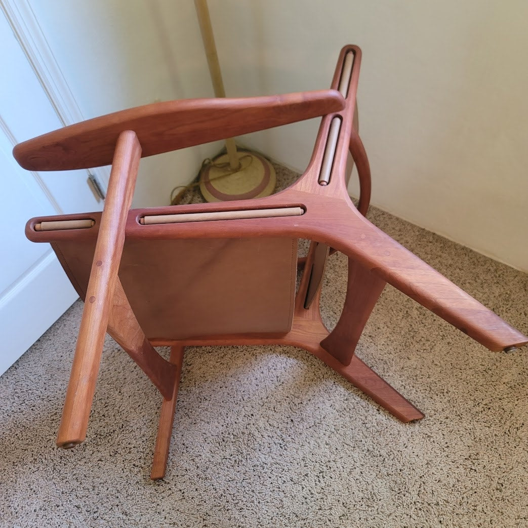 Secondhand Sandies: Lars Modernist Walnut and Leather Chair. Great Detail MCM style