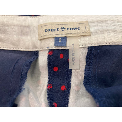 NWT Court & Rowe Side Zip Polka Dot Pants in Maritime Rouge Size 6