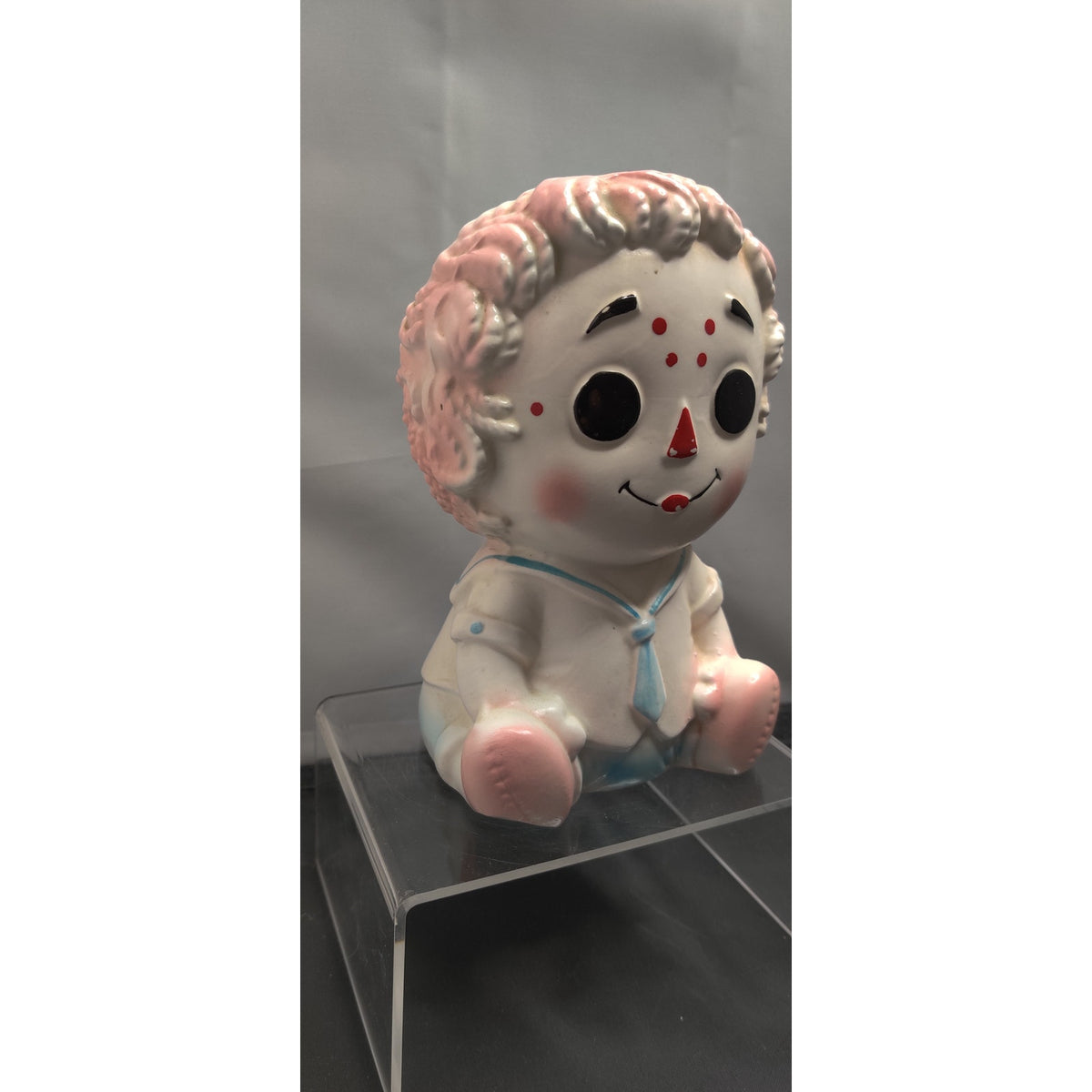 Retro MCM Kitsch Baby Doll Planter Pink Nursery Ceramic Decor Vase E4292 Rare