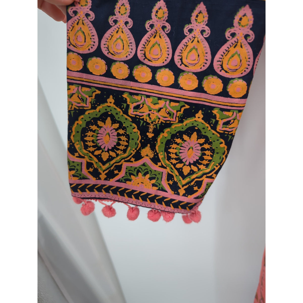 Vintage Pink Floral Embroidered Boho Maxi Dress Whimsigoth Large