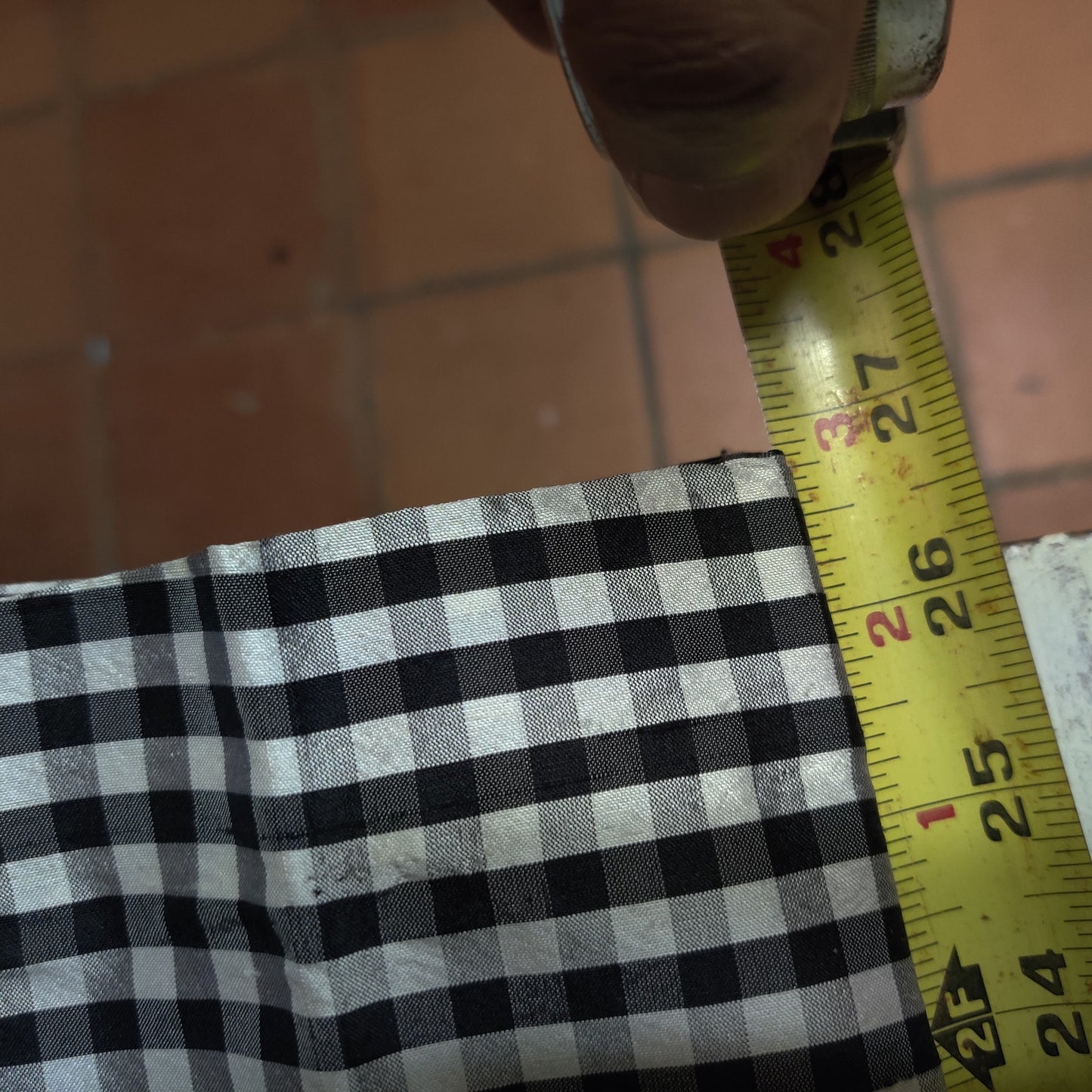 Vtg. Lauren Ralph Lauren Black & White Gingham Tapered Pants Side Zip Lined 4