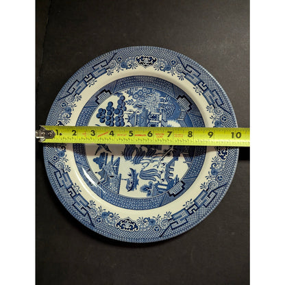Vintage Churchill Blue Willow Dinner Plates Set of 3 English Ironstone