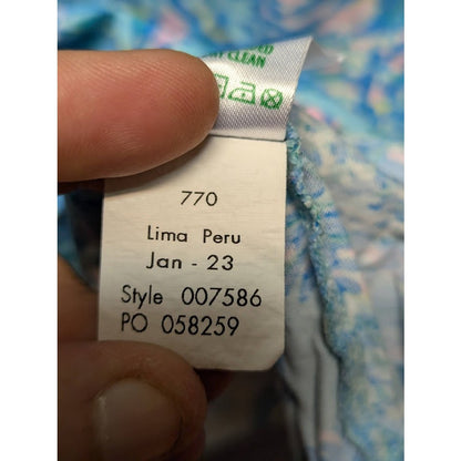 Lilly Pulitzer Etta v-neck dress in the "Surf Blue Coral of the Story medium