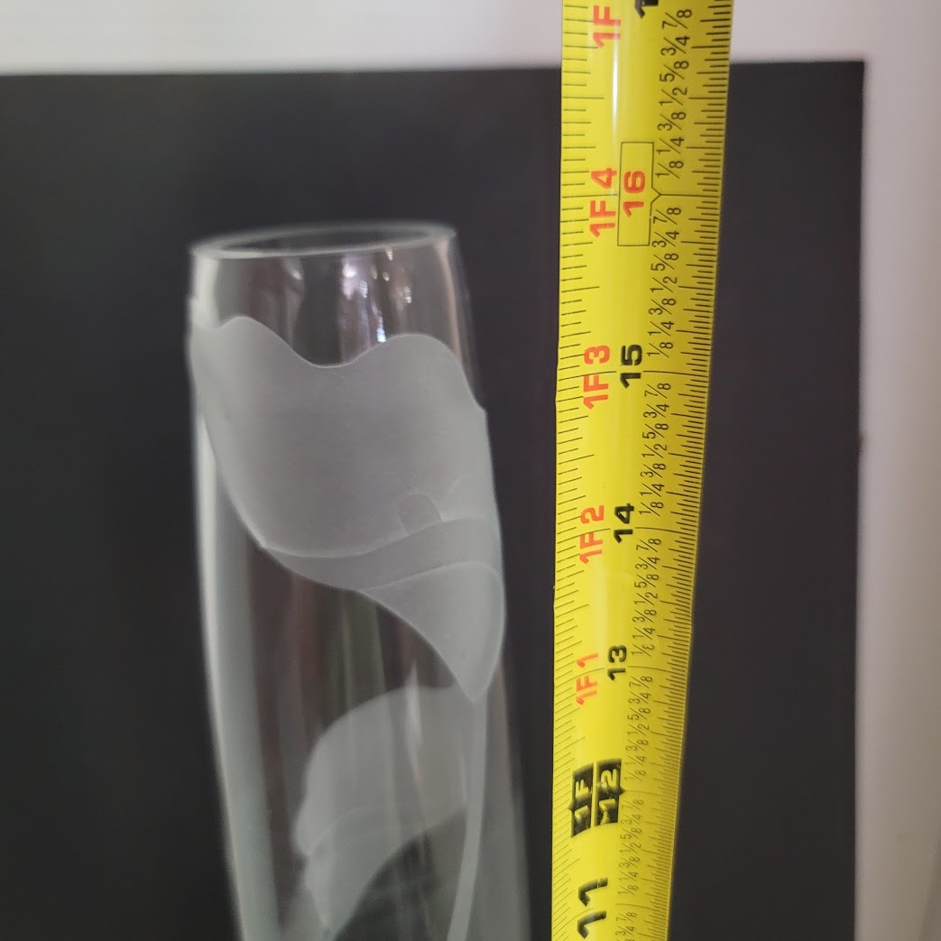 Vintage Retired Mikasa Lead Crystal Engraved Etched Calla Lily 16 " Poland Vase