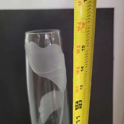 Vintage Retired Mikasa Lead Crystal Engraved Etched Calla Lily 16 " Poland Vase