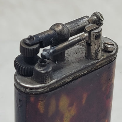 Vintage Thorens Style Lift Arm Pocket Lighter Antique Tortoiseshell Art Deco