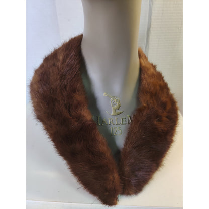 Vintage Brown Real Fur Collar Wrap Stole Coat Collar Craft