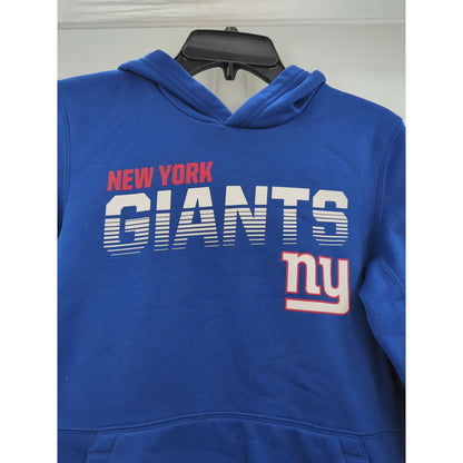NFL On-Field Apparel NY Giants Pullover Hoodie Kangaroo Pocket Blue Size Large