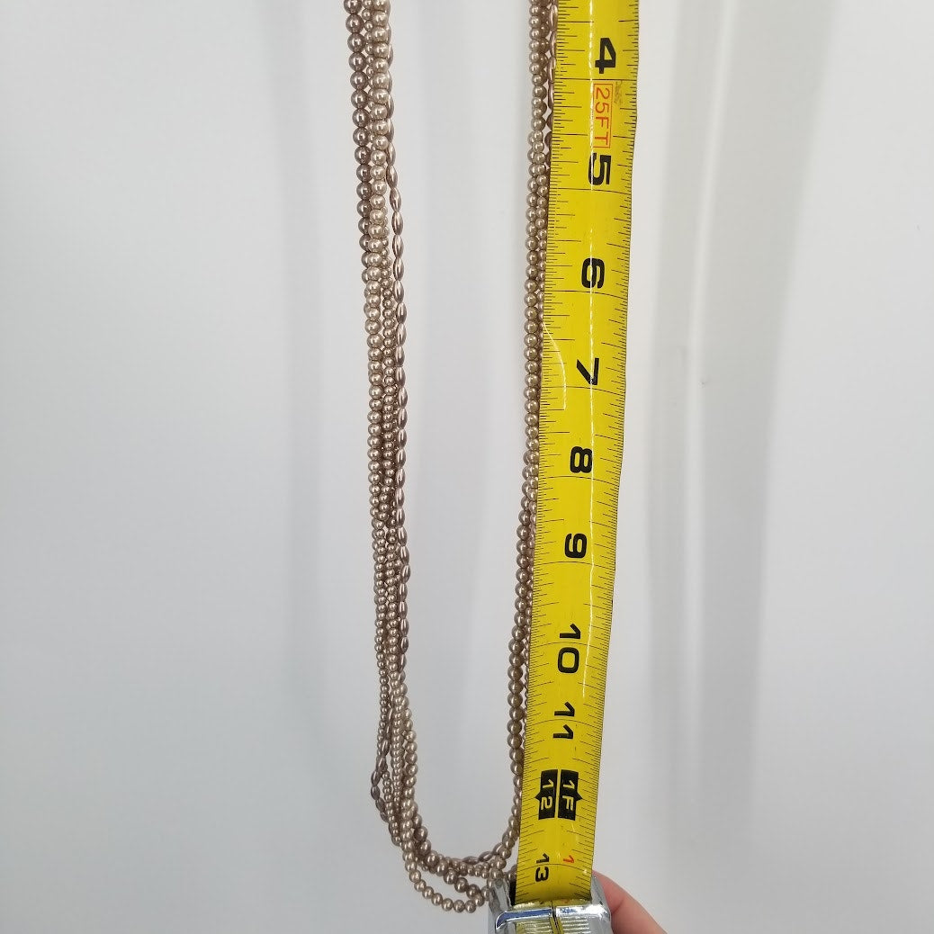 Marvella Multi strand pearl gold necklace and 2 brown stone for stacking