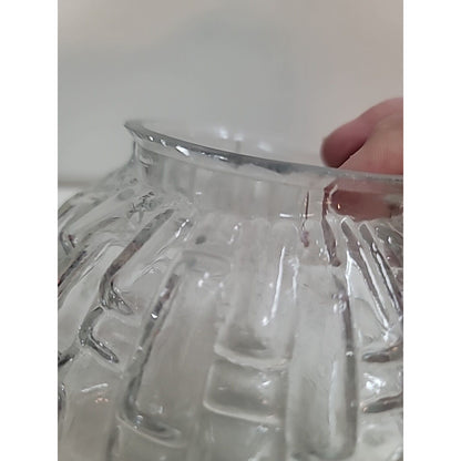 Vintage Mid Century Eagle MFG Co. Clear Cut Glass Globe 3" Fitter 6" Round. NICE