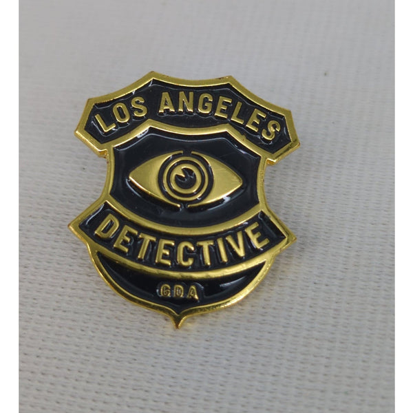 Los Angeles Detective Enamel Lapel Pin Badge Gold Tone Black Eye Novelty