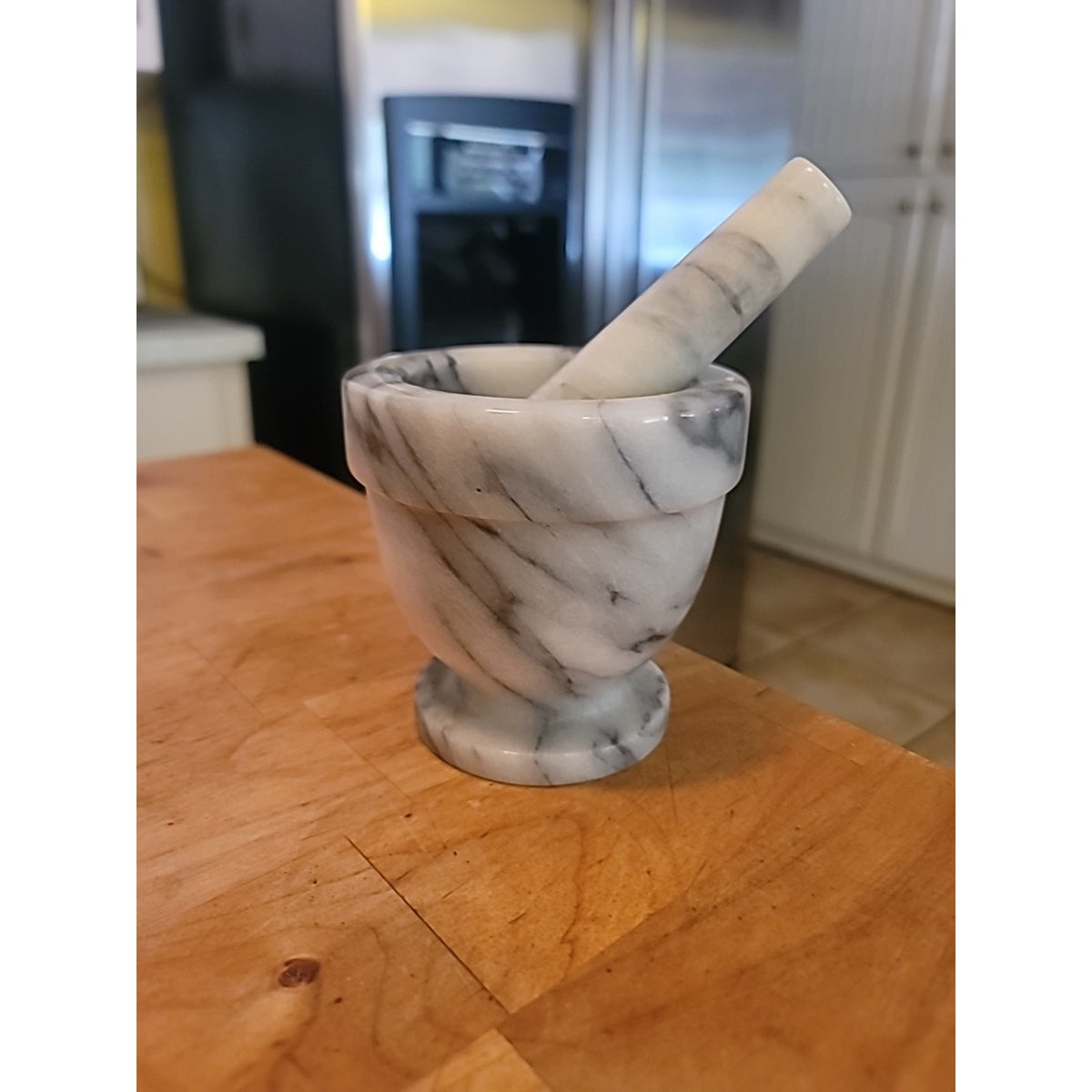 4" White Marble Mortar and Pestle Set CLASSIC kitchen Ware Cooking CHEF