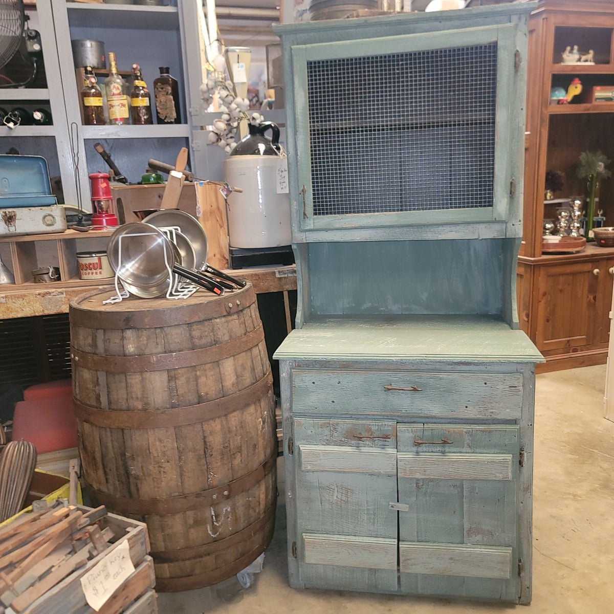 Secondhand Sandies: Farmhouse rustic cabinet hutch