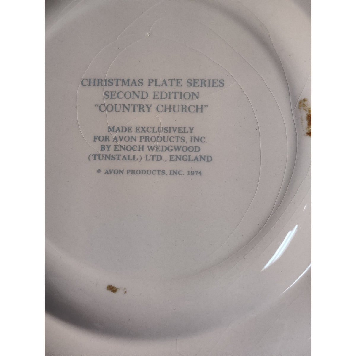 Vintage 1978 Christmas Plate Series Country Church Enoch Wedgwood Tunstall