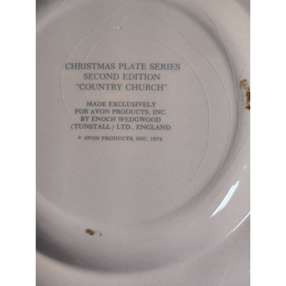 Vintage 1978 Christmas Plate Series Country Church Enoch Wedgwood Tunstall
