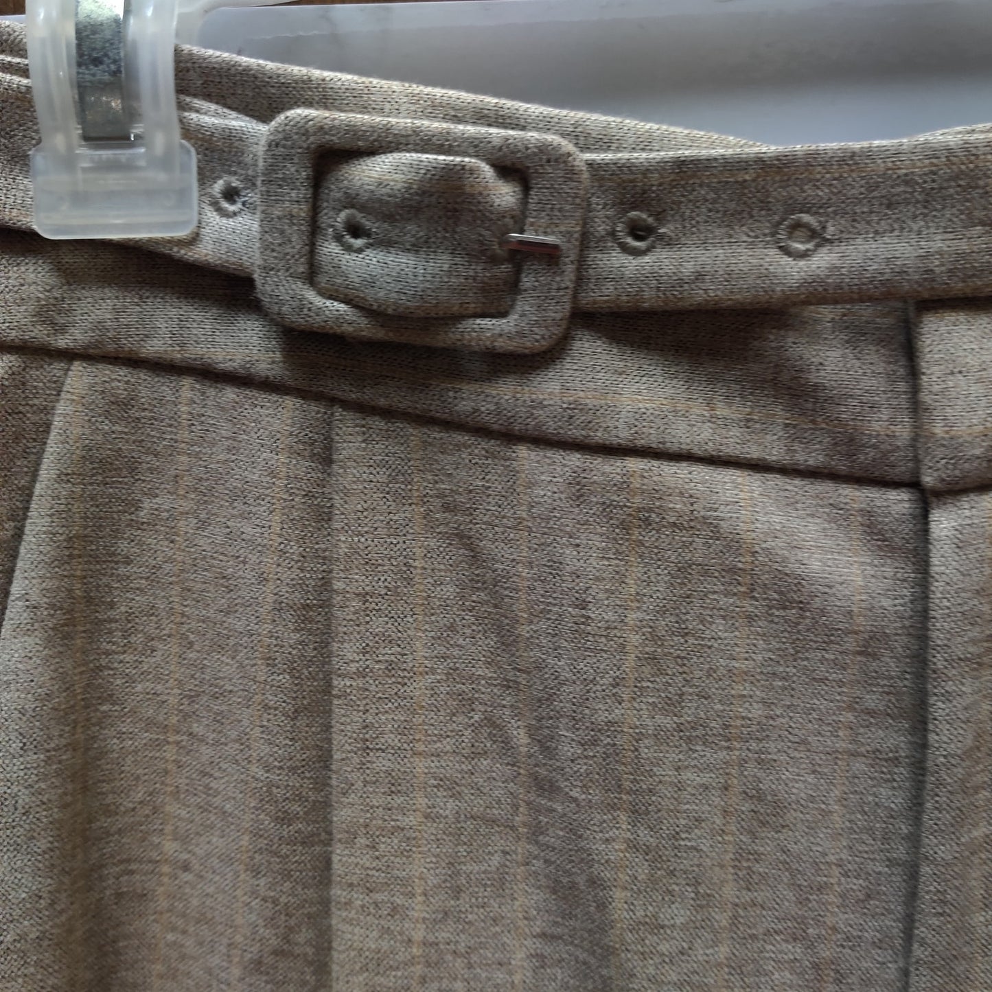 Antonio Melani Pleated Trousers NWT 2 High Waist Wide Leg Tan Pinstripe Pants