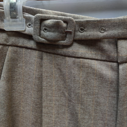 Antonio Melani Pleated Trousers NWT 2 High Waist Wide Leg Tan Pinstripe Pants