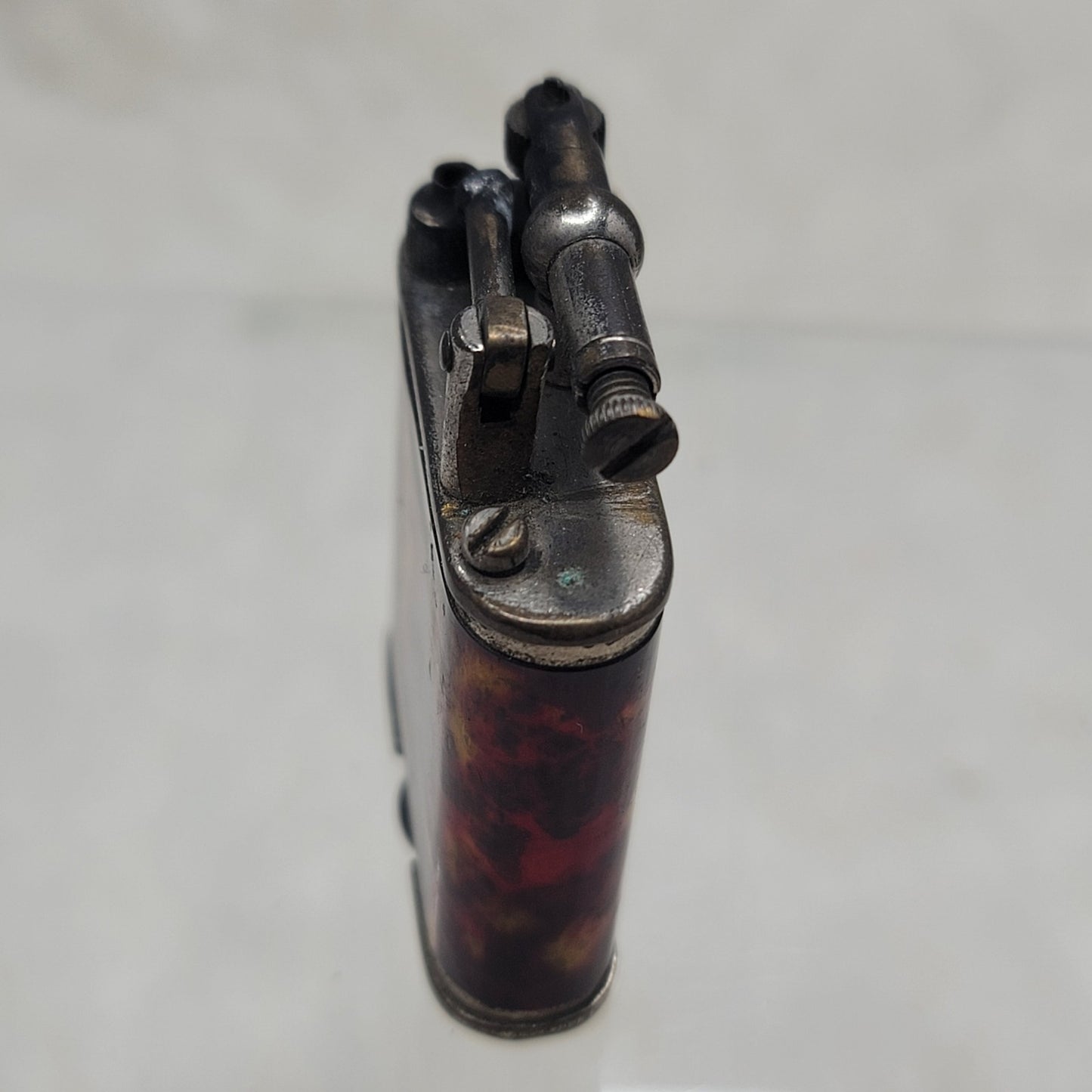 Vintage Thorens Style Lift Arm Pocket Lighter Antique Tortoiseshell Art Deco