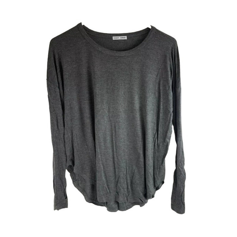 Sweet Romeo Shirt Women's large casual Gray Thumbhole Long Sleeve Stretch NWT!
