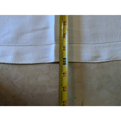 Linen tablecloth FLORAL Jacquard Nice edge 60" x 76" rectangle white