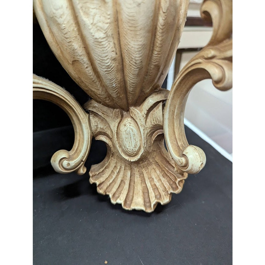 Vintage 60's PAIR  wall candleholders flower vase amphora HOMCO large Ornate