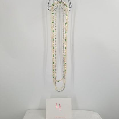 4 strands of necklaces fresh water pearl and small round plastic beads