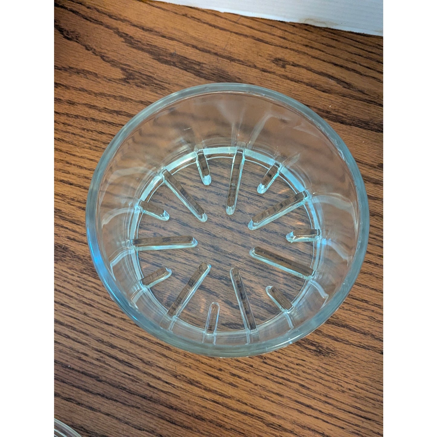 Vintage Clear Glass Round Sanitary Cheese Preserver Storage Container & Lid
