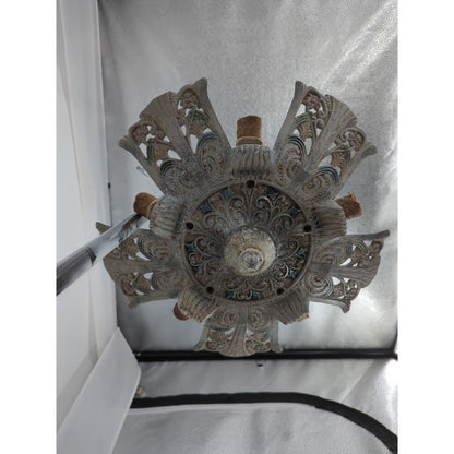 1930s Art Deco Slip Shade 5 Light Chandelier Fixture Restoration Project
