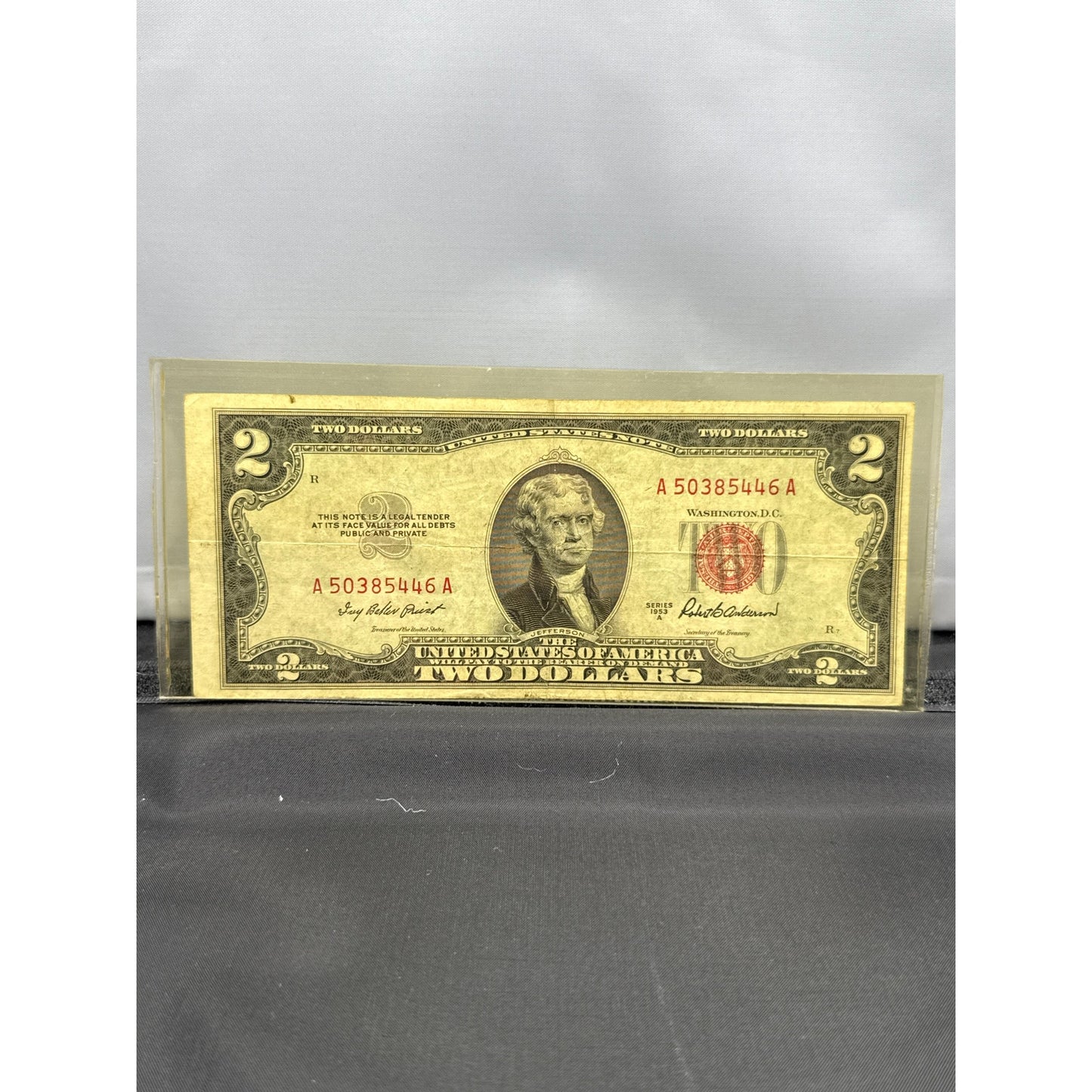 Paper Currency Bank Note USA Paper Money $2 Series 1953 A red seal priest