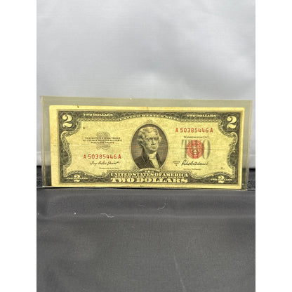 Paper Currency Bank Note USA Paper Money $2 Series 1953 A red seal priest