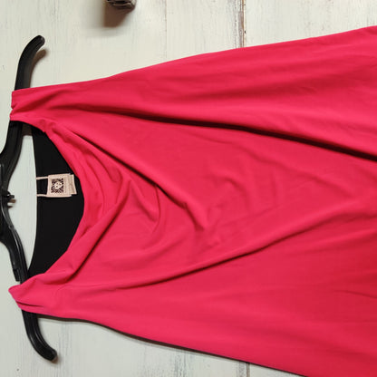 Anne Klein Reversible Tank Top Sleeveless Cowl Neck Pink Black Blouse Size Small