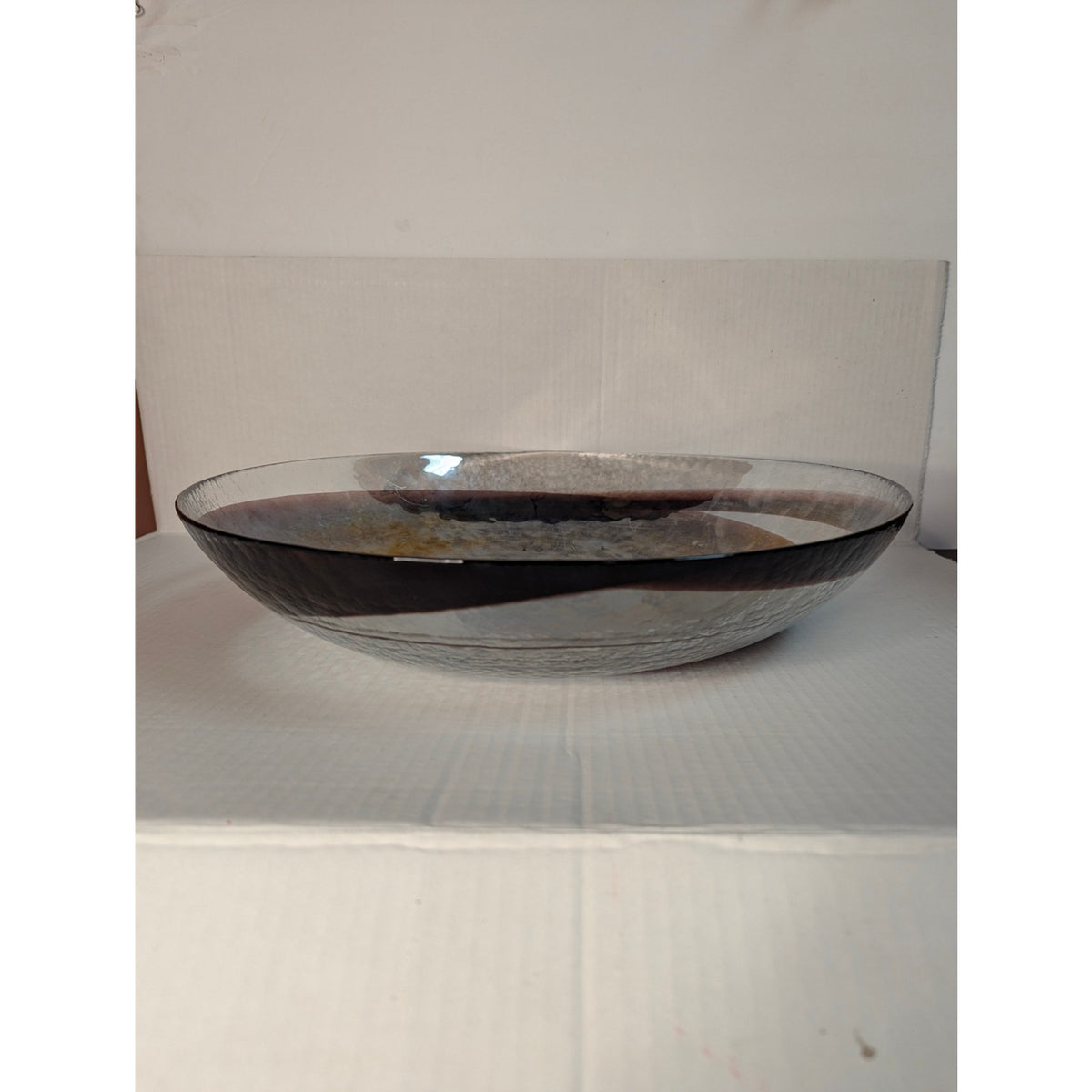 Vintage Ferro Murano Glass Filigrana Swirl Centerpiece Bowl 16" Modern Italian