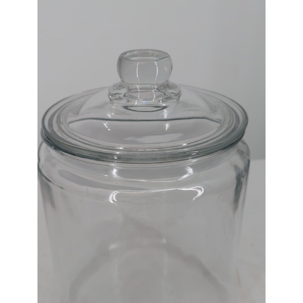 Vintage Clear Glass Apothecary Jar With Lid Pantry Storage Canister