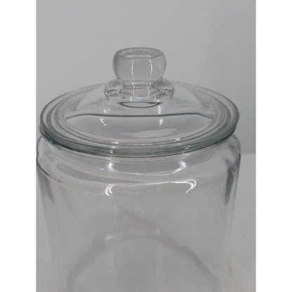 Vintage Clear Glass Apothecary Jar With Lid Pantry Storage Canister