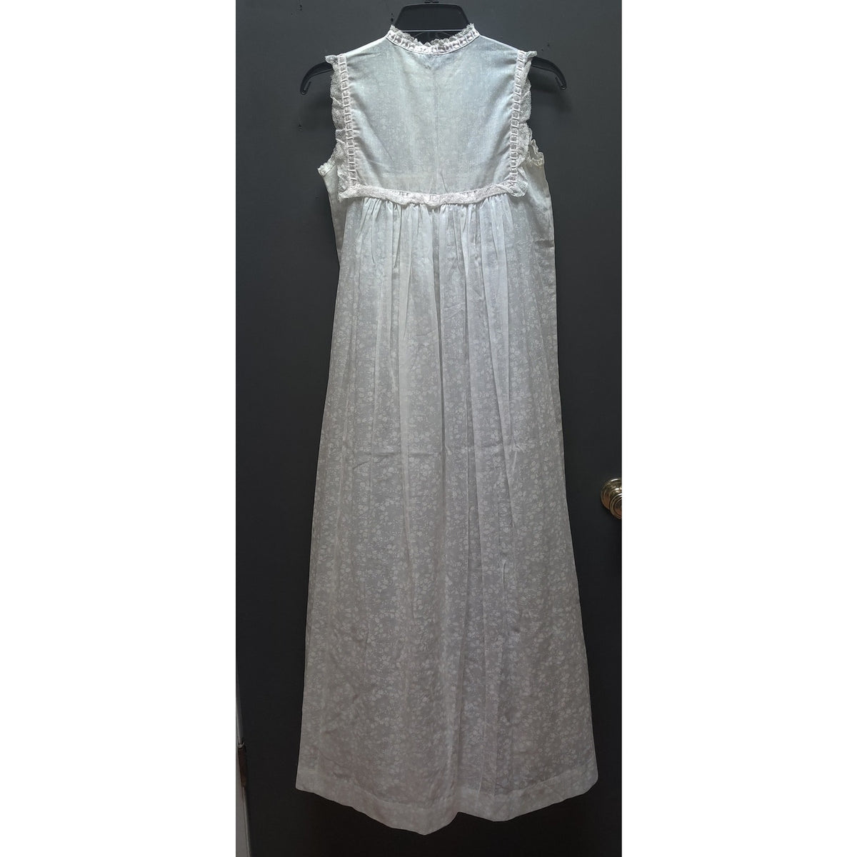 Vintage Christian Dior Blue Cotton Blend Eyelet Nightgown Small Luxury Boudoir