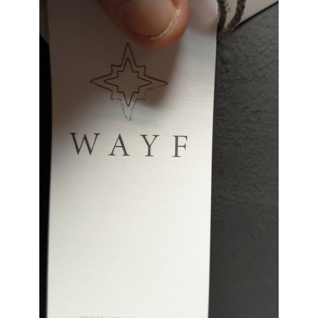 Wayf floral Black long sleeve Bodysuit scoop neck open back Size Small NEW