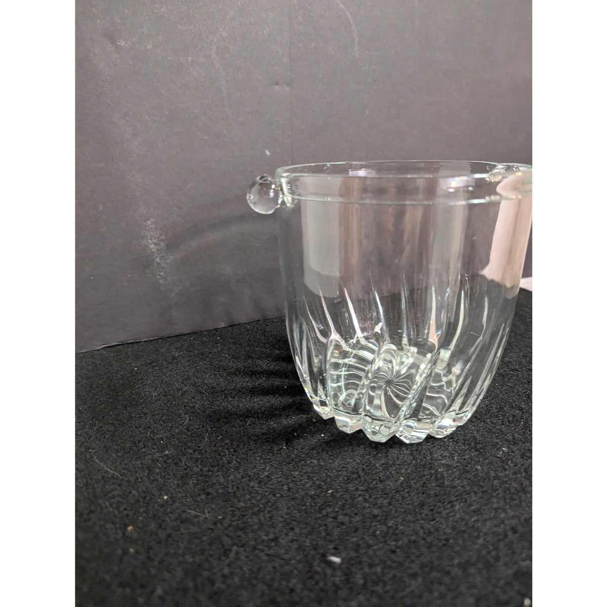 Vintage Petite Glass Ice or Champagne Bucket With Handle Nubs