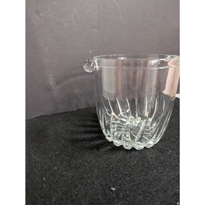 Vintage Petite Glass Ice or Champagne Bucket With Handle Nubs